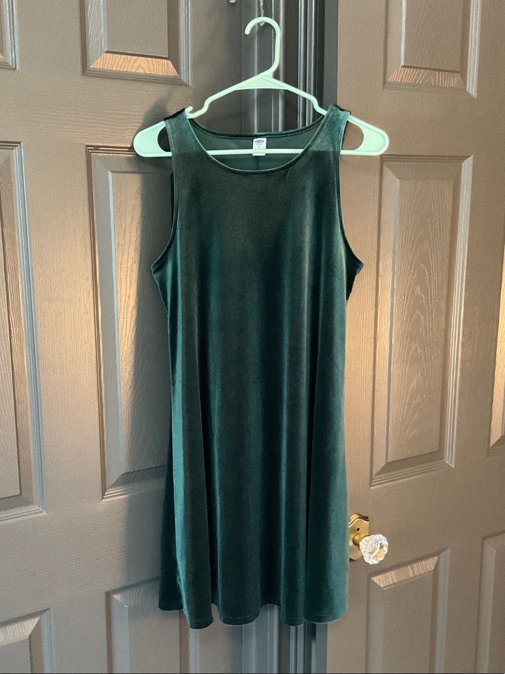 Old Navy Forest Green Velvet Sleeveless Mini Dress